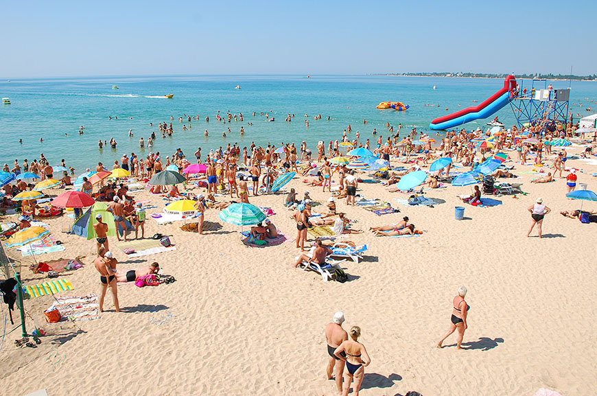 пляж в Евпатории